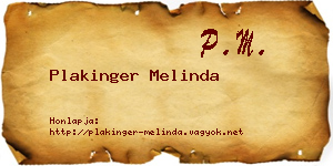 Plakinger Melinda névjegykártya